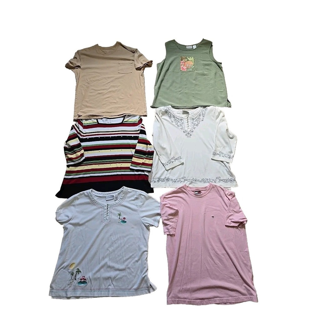 Vintage Christopher Banks Tommy Hilfiger Women's Granny Tops Lot Of 6 XL Grandma
